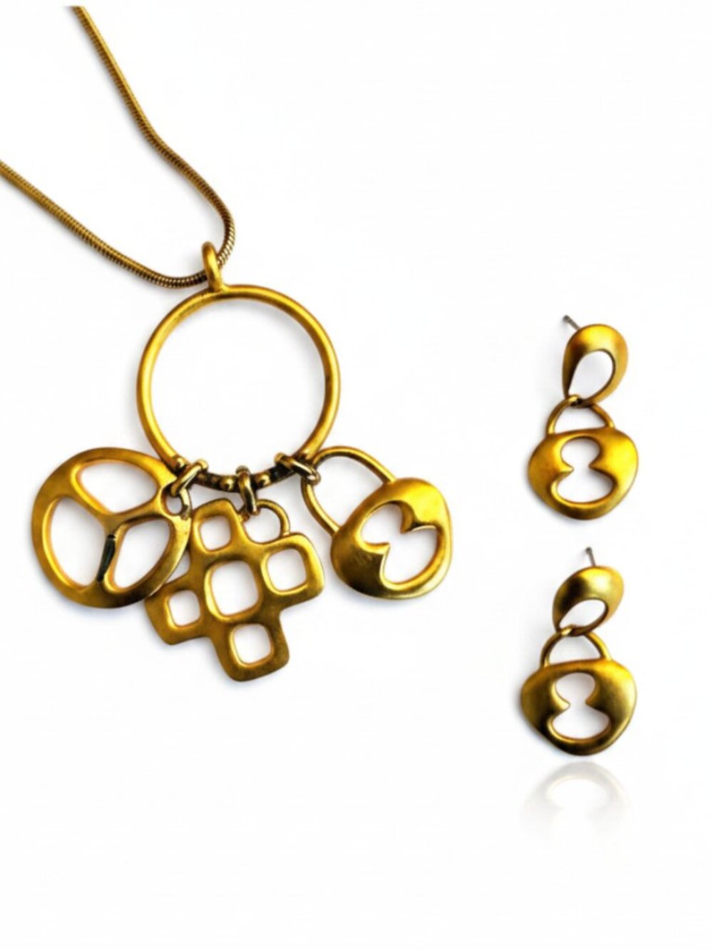 Napier Charm Necklace & Earrings Set
